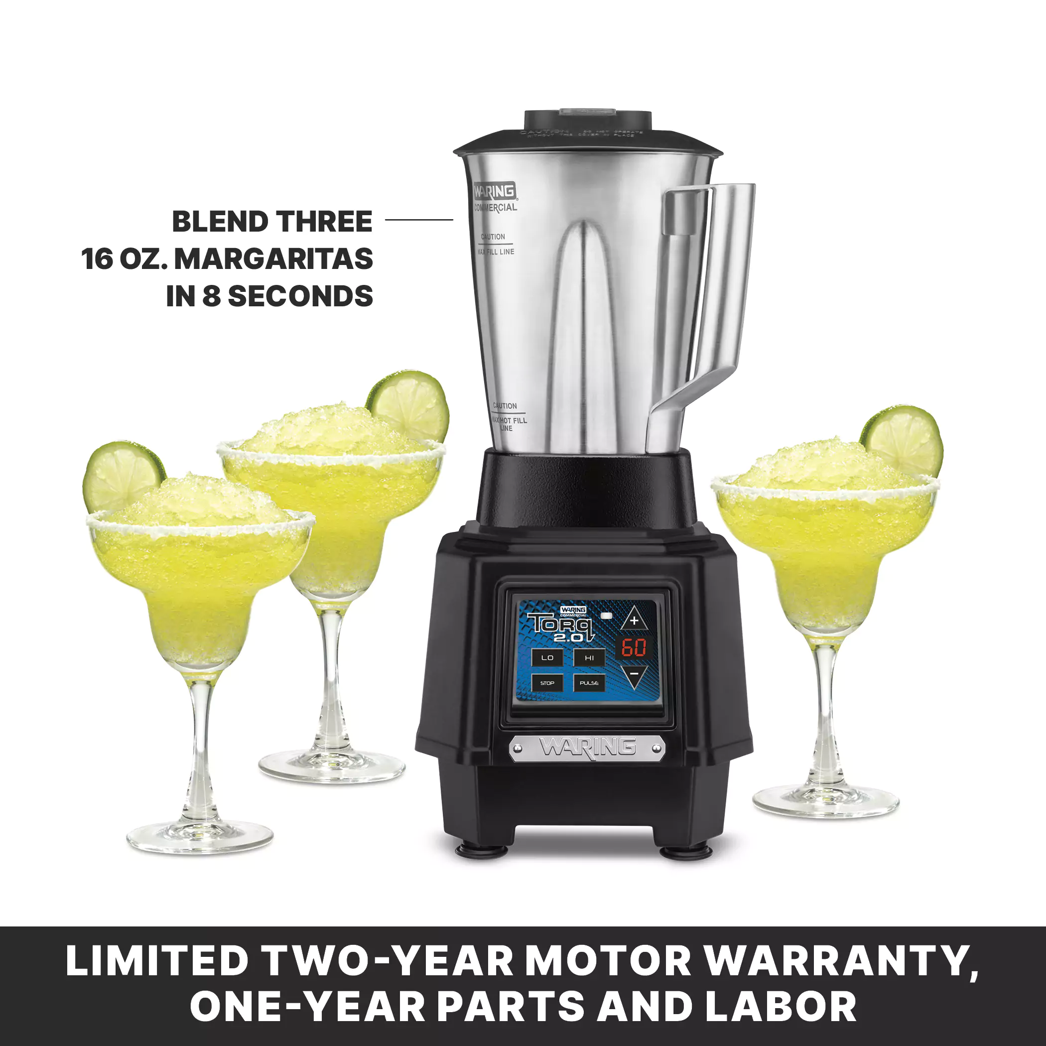 Torq 2.0 Blender with Electronic Touchpad Controls and Timer and 48 oz. Stainless Steel Jar